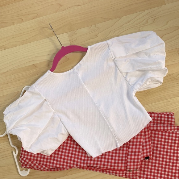 ZARA Puff Shoulder Crop Top - Picture 3 of 7